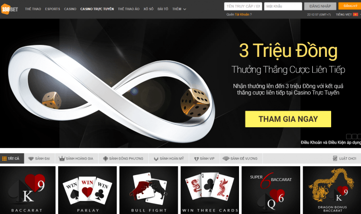 Uu dai hap dan tai casino truc tuyen 188bet