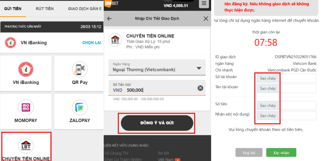 Huong dan gui tien 188Bet qua online